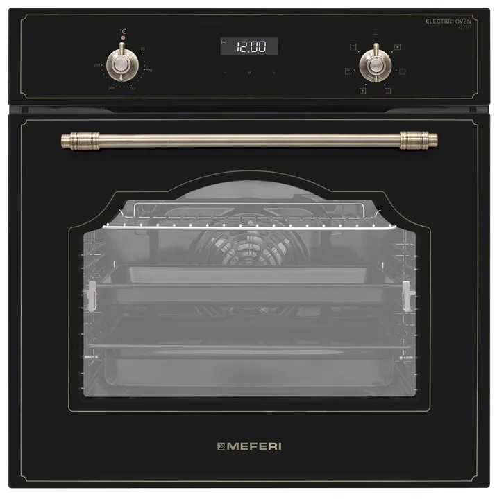 Фото dukhovoy_shkaf_elektricheskiy_meo606bk_retro на сайте meferi-home.ru Духовой шкаф электрический MEO606BK RETRO - изображение dukhovoy_shkaf_elektricheskiy_meo606bk_retro