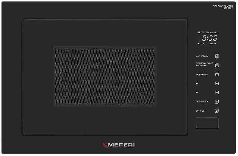 Фото mikrovolnovaya_pech_vstraivaemaya_mmo6028bk_comfort_plus на сайте meferi-home.ru Микроволновая печь встраиваемая MEFERI MMO6028BK COMFORT PLUS - изображение mikrovolnovaya_pech_vstraivaemaya_mmo6028bk_comfort_plus