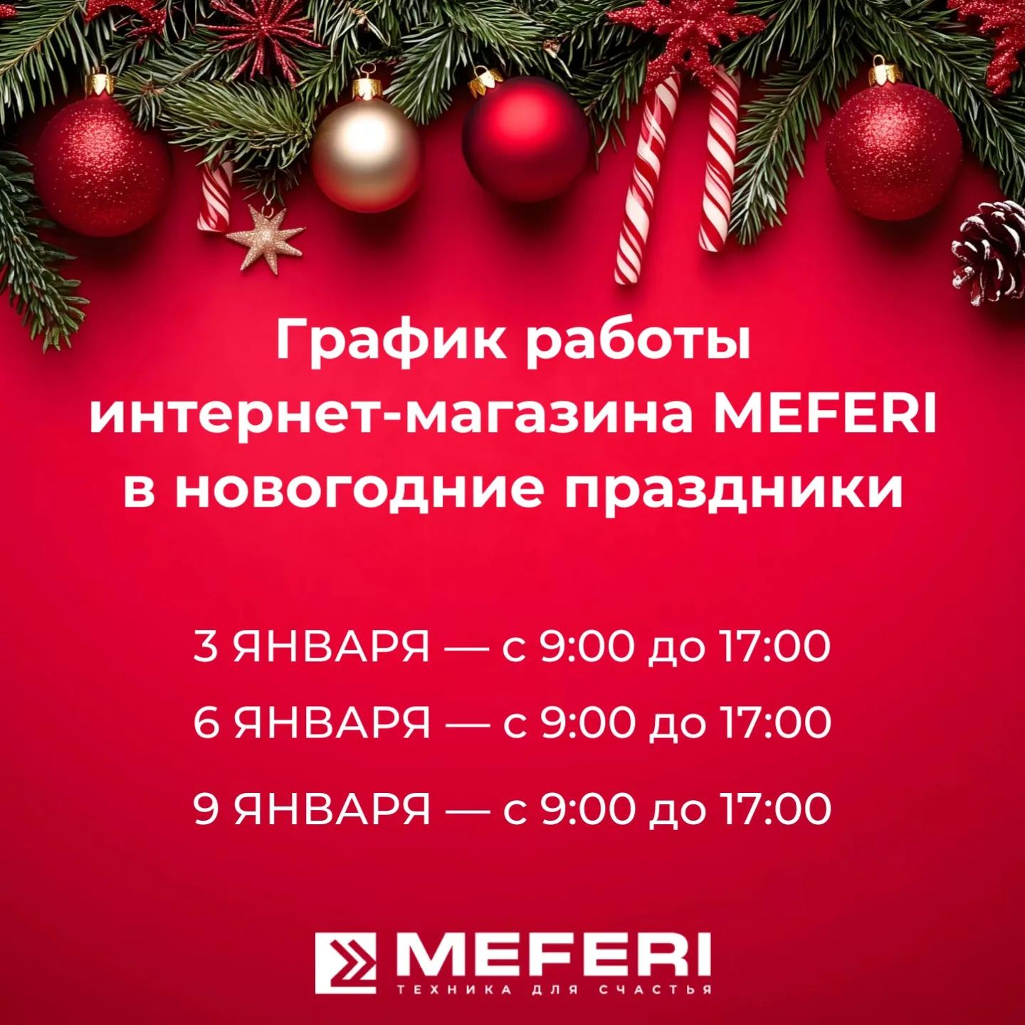 График работы MEFERI в праздники