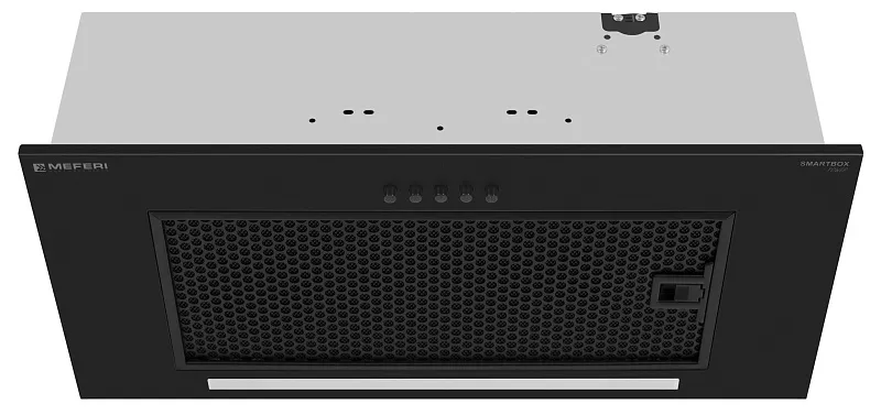 Вытяжка кухонная MEFERI SMARTBOX60BK POWER, 60 см, встраиваемая, черная, производительность 900 м3/ч, 3 скорости, низкий уровень шума, режимы отвод и рециркуляция, гарантия 3 года