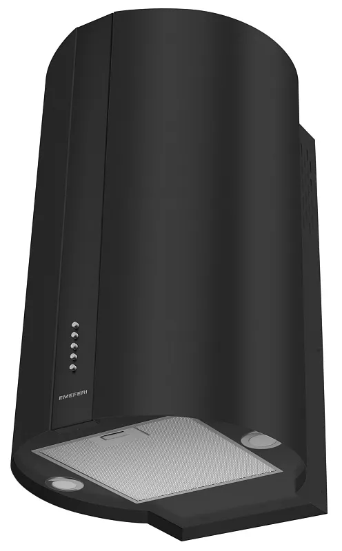 Вытяжка кухонная цилиндрическая настенная MEFERI TUBE40BK POWER, 40 см, черная, производительность 850 м3/ч, 3 скорости, низкий уровень шума, режимы отвод и рециркуляция, гарантия 3 года