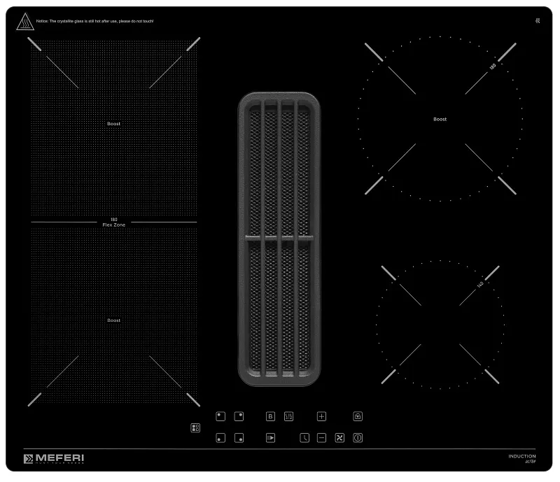 Варочная панель индукционная с вытяжкой MEFERI XSMART60BK ULTRA