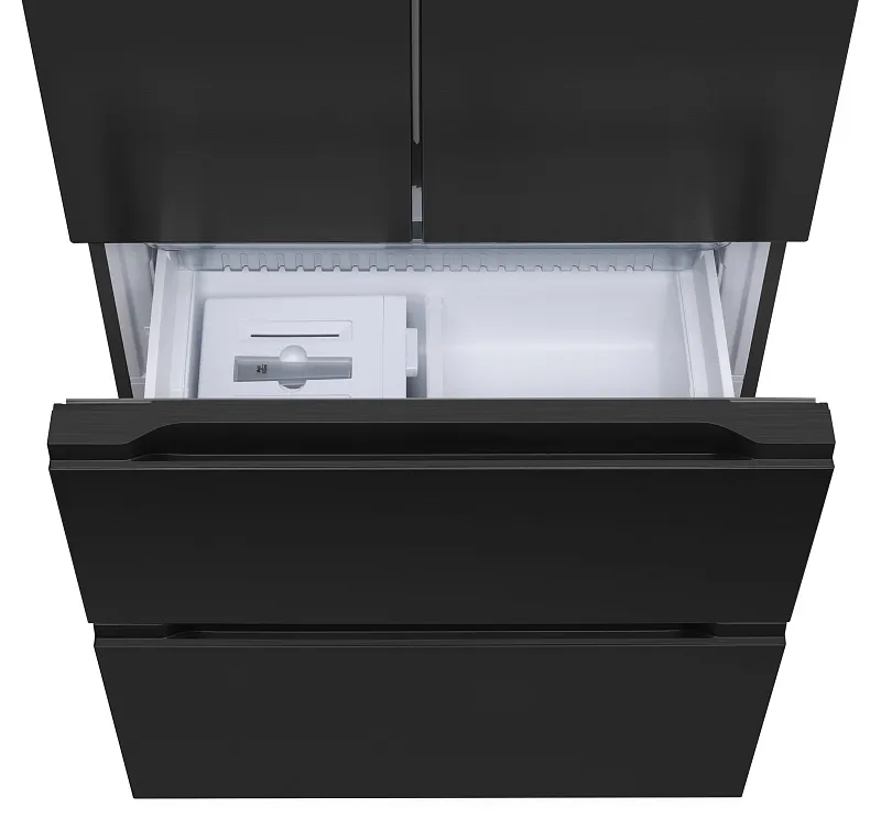 Холодильник отдельностоящий, с инвертором MEFERI MFR83BLACK IX TOTAL NO FROST FRENCH DOOR COMFORT, двухкамерный, с зоной свежести, с льдогенератором