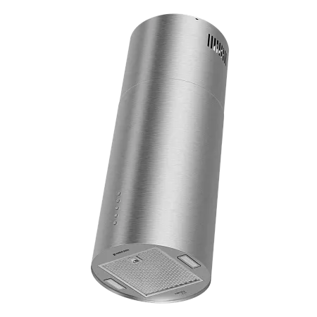 Вытяжка кухонная цилиндрическая островная MEFERI TUBE35IX ISLA ULTRA, 35 см, серая, производительность 1200 м3/ч, 3 скорости, низкий уровень шума, режимы отвод и рециркуляция, гарантия 3 года