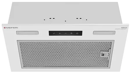 Вытяжка кухонная MEFERI INBOX52WH SENSOR COMFORT, 52 см, встраиваемая, белая, производительность 950 м3/ч, 3 скорости, низкий уровень шума, режимы отвод и рециркуляция, сенсорное управление, пульт дистационного управления, гарантия 3 года Вытяжка кухонная MEFERI INBOX52WH SENSOR COMFORT, 52 см, встраиваемая, белая, производительность 950 м3/ч, 3 скорости, низкий уровень шума, режимы отвод и рециркуляция, сенсорное управление, пульт дистационного управления, гарантия 3 года