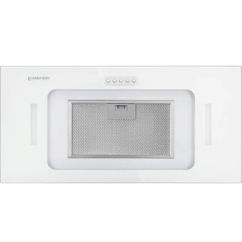 Вытяжка кухонная MEFERI INBOX60WH GLASS ULTRA, 60 см, встраиваемая, белая, стекло, производительность 900 м3/час, низкий уровень шума, режимы отвод и циркуляция, гарантия 3 года