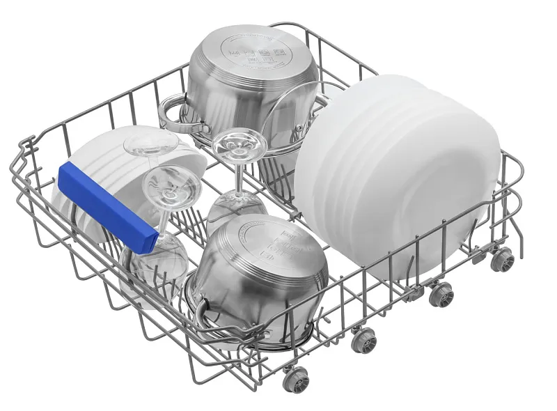 Посудомоечная машина встраиваемая MEFERI MDW6073 COMFORT, 60 см, напольная, 14 комплектов посуды, 7 программ, 3 корзины, автооткрывание, аквастоп, луч на полу, внутренняя подсветка