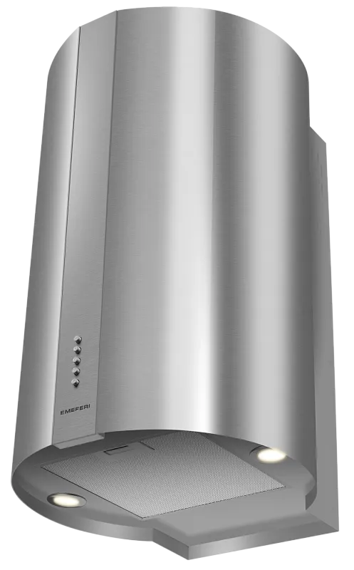 Фото vytyazhka_tsilindricheskaya_pristennaya_tube40ix_power на сайте meferi-home.ru Вытяжка кухонная цилиндрическая настенная MEFERI TUBE40IX POWER, 40 см, серая, производительность 850 м3/ч, 3 скорости, низкий уровень шума, режимы отвод и рециркуляция, гарантия 3 года - изображение vytyazhka_tsilindricheskaya_pristennaya_tube40ix_power