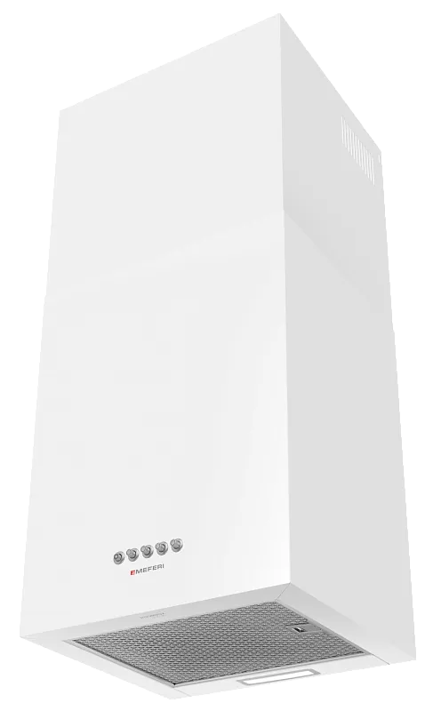 Кубическая вытяжка кухонная MEFERI ROOMBOX40WH COMFORT, пристенная, 40 см, белая, квадратная, производительность 1100 м3/ч, 3 скорости, низкий уровень шума, режимы отвод и рециркуляция, гарантия 3 года - изображение vytyazhka_dizaynerskaya_pristennaya_roombox40wh_comfort  