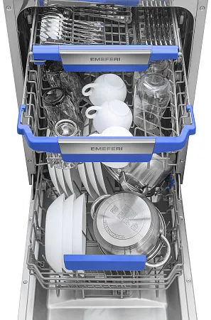 Посудомоечная машина узкая встраиваемая MEFERI MDW4573 COMFORT, 45 см, 10 комплектов посуды, с автооткрыванием, с аквастопом, луч на полу, внутренняя подсветка,отсрочка, таймер Посудомоечная машина узкая встраиваемая MEFERI MDW4573 COMFORT, 45 см, 10 комплектов посуды, с автооткрыванием, с аквастопом, луч на полу, внутренняя подсветка,отсрочка, таймер