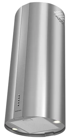 Вытяжка кухонная цилиндрическая островная MEFERI TUBE40IX ISLA POWER, 40 см, серая, производительность 850 м3/ч, 3 скорости, низкий уровень шума, режимы отвод и рециркуляция, гарантия 3 года