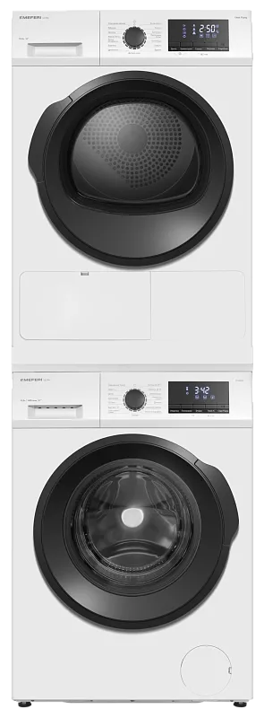 Фото kolonna_iz_stiralnoy_i_sushilnoy_mashin_belaya_ms10wh81_ultra на сайте meferi-home.ru Колонна из стиральной и сушильной машин белая MEFERI MS10WH81 ULTRA - изображение kolonna_iz_stiralnoy_i_sushilnoy_mashin_belaya_ms10wh81_ultra