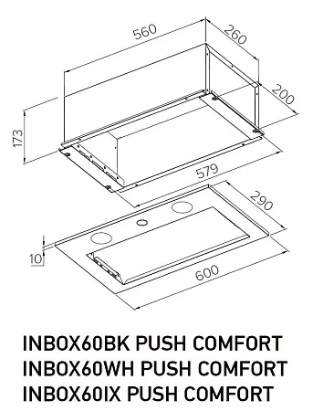 Вытяжка кухонная MEFERI INBOX60BK PUSH COMFORT, 60 см, встраиваемая, черная, производительность 950 м3/ч, 3 скорости, с утапливаемым переключателем, низкий уровень шума, режимы отвод и рециркуляция, гарантия 3 года Вытяжка кухонная MEFERI INBOX60BK PUSH COMFORT, 60 см, встраиваемая, черная, производительность 950 м3/ч, 3 скорости, с утапливаемым переключателем, низкий уровень шума, режимы отвод и рециркуляция, гарантия 3 года