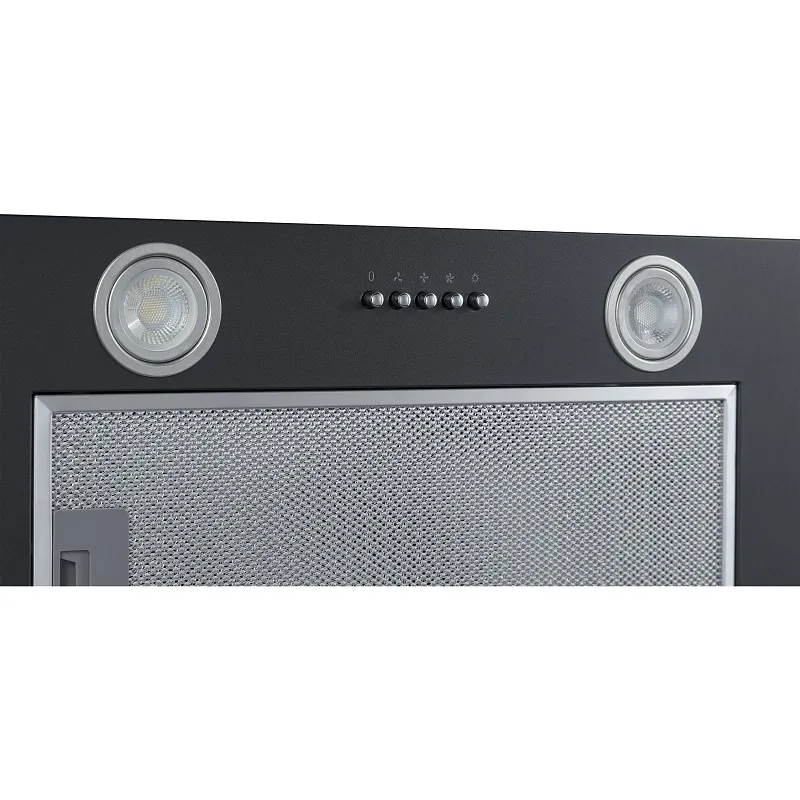 Вытяжка кухонная MEFERI INBOX60BK POWER, 60 см, встраиваемая, черная, производительность 900 м3/ч, 3 скорости, низкий уровень шума, режимы отвод и рециркуляция, гарантия 3 года