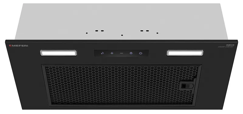 Вытяжка кухонная MEFERI INBOX60BK SENSOR COMFORT, 60 см, полновстраиваемая, черная, производительность 950 м3/ч, 3 скорости, низкий уровень шума, режимы отвод и рециркуляция, гарантия 3 года