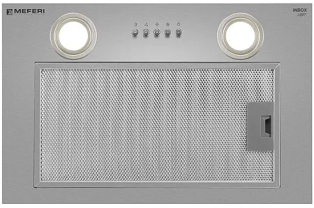 Вытяжка кухонная MEFERI INBOX45IX LIGHT, 45 см, встраиваемая, серая, производительность 650 м3/ч, 3 скорости, низкий уровень шума, режимы отвод и рециркуляция, гарантия 3 года Вытяжка кухонная MEFERI INBOX45IX LIGHT, 45 см, встраиваемая, серая, производительность 650 м3/ч, 3 скорости, низкий уровень шума, режимы отвод и рециркуляция, гарантия 3 года