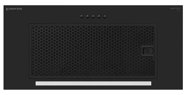 Вытяжка кухонная MEFERI SMARTBOX60BK POWER, 60 см, встраиваемая, черная, производительность 900 м3/ч, 3 скорости, низкий уровень шума, режимы отвод и рециркуляция, гарантия 3 года