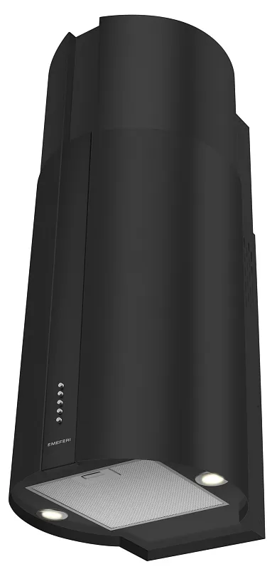 Вытяжка кухонная цилиндрическая настенная MEFERI TUBE40BK POWER, 40 см, черная, производительность 850 м3/ч, 3 скорости, низкий уровень шума, режимы отвод и рециркуляция, гарантия 3 года