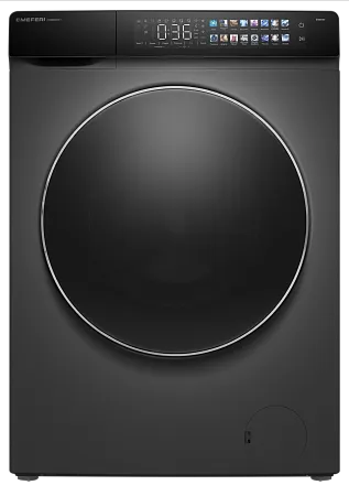 Стиральная машина с сушкой 2 в 1, инвертором и паром MEFERI MFWD1281416GR COMFORT PLUS отдельностоящая серая, загрузка 12 кг стирка, 8 кг сушка