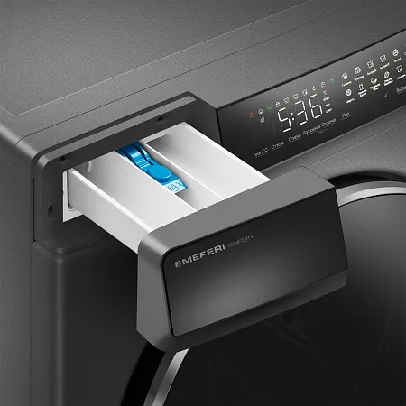 Стиральная машина с инвертором и паром MEFERI MFW121416GR COMFORT PLUS отдельностоящая серая, загрузка 12 кг, с сенсорным управлением Стиральная машина с инвертором и паром MEFERI MFW121416GR COMFORT PLUS отдельностоящая серая, загрузка 12 кг, с сенсорным управлением