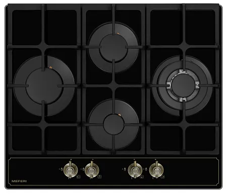 Варочная панель газовая MEFERI MGH604BK GLASS RETRO Варочная панель газовая MEFERI MGH604BK GLASS RETRO