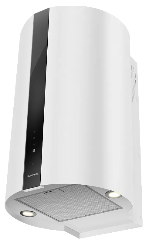 Фото vytyazhka_tsilindricheskaya_pristennaya_tube40wh_comfort_plus на сайте meferi-home.ru Вытяжка кухонная цилиндрическая настенная MEFERI TUBE40WH COMFORT PLUS, 40 см, белая, производительность 1200 м3/ч, 5 скоростей, низкий уровень шума, режимы отвод и рециркуляция, сенсорное управление, гарантия 3 года - изображение vytyazhka_tsilindricheskaya_pristennaya_tube40wh_comfort_plus
