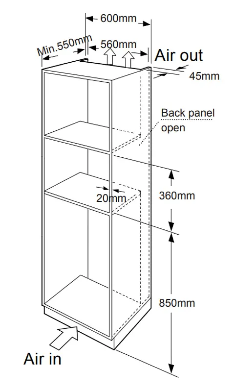 Микроволновая печь встраиваемая  MEFERI MMO6020BK COMFORT