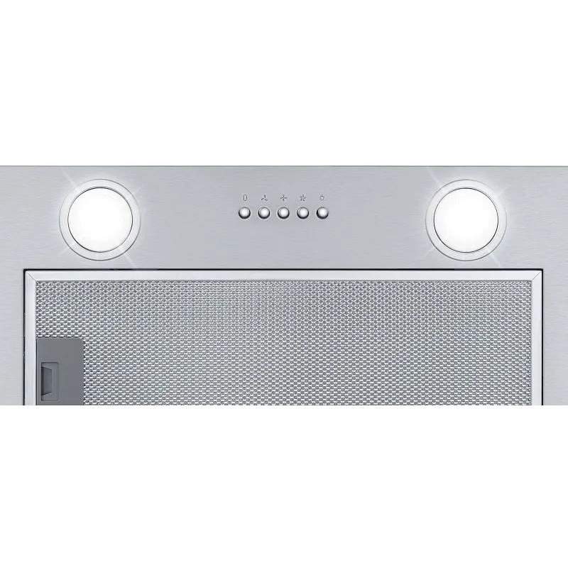 Вытяжка кухонная MEFERI INBOX60IX POWER, 60 см, встраиваемая, серая, производительность 900 м3/ч, 3 скорости, низкий уровень шума, режимы отвод и рециркуляция, гарантия 3 года