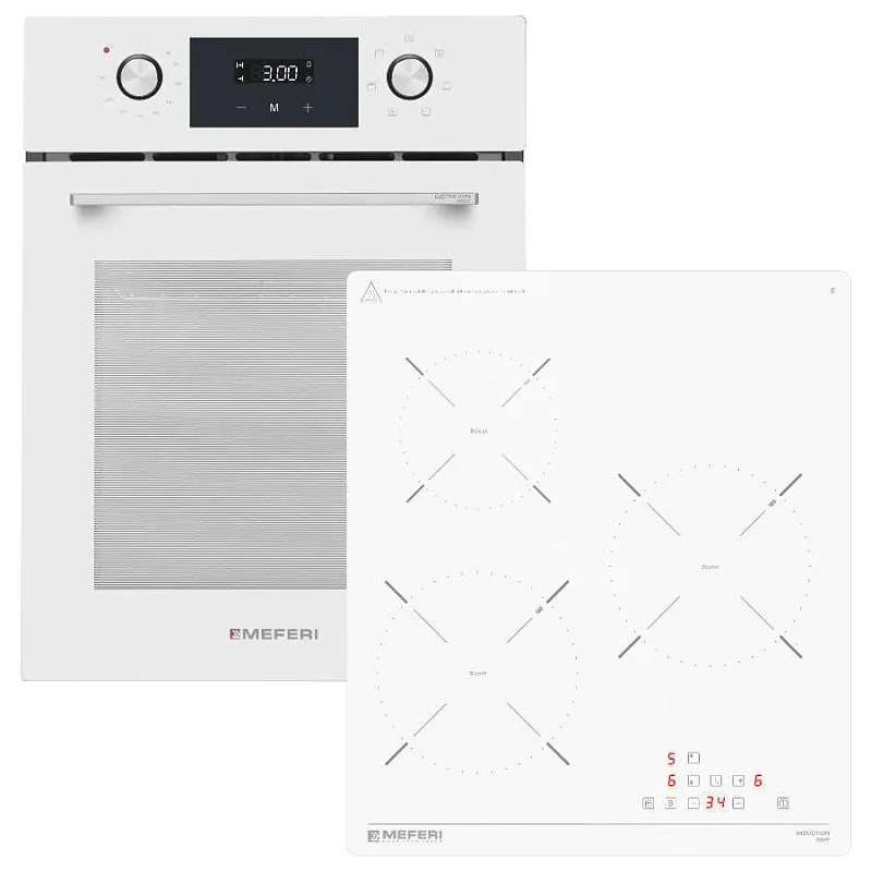 Комплект встраиваемой техники MEFERI 45см белый MS45WH21 - изображение komplekt_vstraivaemoy_tekhniki_meferi_45sm_belyy_ms45wh21  