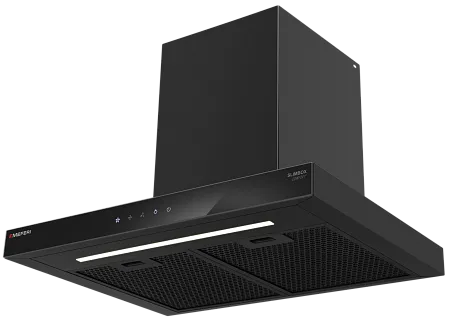 Вытяжка кухонная MEFERI SLIMBOX60BK COMFORT, 60 см, купольная, черная, производительность 950 м3/ч, 3 скорости, низкий уровень шума, режимы отвод и рециркуляция, гарантия 3 года