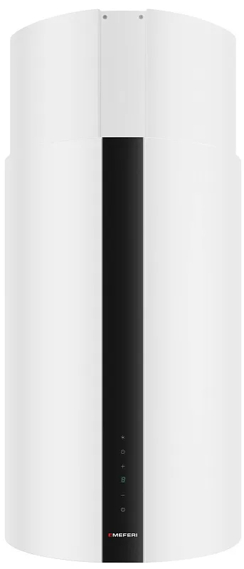Вытяжка кухонная цилиндрическая настенная MEFERI TUBE40WH COMFORT PLUS, 40 см, белая, производительность 1200 м3/ч, 5 скоростей, низкий уровень шума, режимы отвод и рециркуляция, сенсорное управление, гарантия 3 года