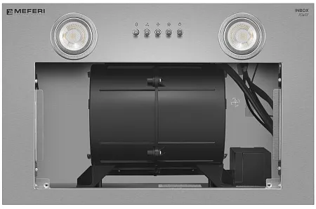 Вытяжка кухонная MEFERI INBOX45IX POWER, 45 см, встраиваемая, серая, производительность 900 м3/ч, 3 скорости, низкий уровень шума, режимы отвод и рециркуляция, гарантия 3 года Вытяжка кухонная MEFERI INBOX45IX POWER, 45 см, встраиваемая, серая, производительность 900 м3/ч, 3 скорости, низкий уровень шума, режимы отвод и рециркуляция, гарантия 3 года