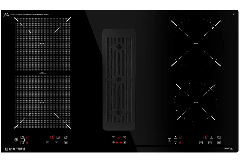 Варочная панель индукционная с вытяжкой MEFERI XSMART35IX ULTRA - изображение varochnaya_panel_induktsionnaya_s_vytyazhkoy_xsmart35ix_ultra  
