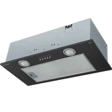 Вытяжка кухонная MEFERI INBOX60BK POWER, 60 см, встраиваемая, черная, производительность 900 м3/ч, 3 скорости, низкий уровень шума, режимы отвод и рециркуляция, гарантия 3 года