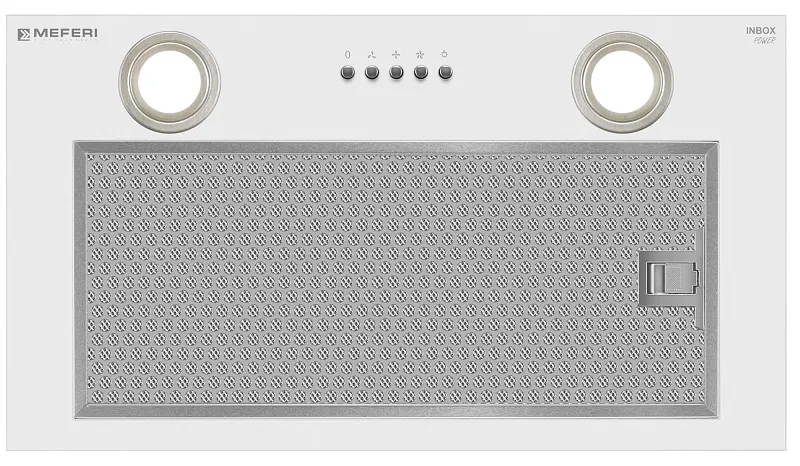 Вытяжка кухонная MEFERI INBOX52WH POWER, 52 см, встраиваемая, белая, производительность 900 м3/ч, 3 скорости, низкий уровень шума, режимы отвод и рециркуляция, гарантия 3 года