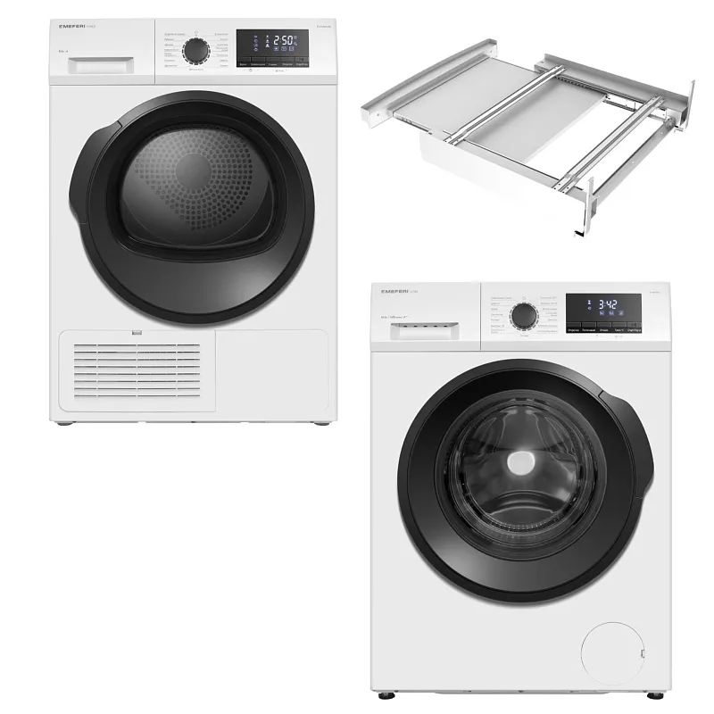 Колонна из стиральной и сушильной машин белая MEFERI MS10WH80 ULTRA