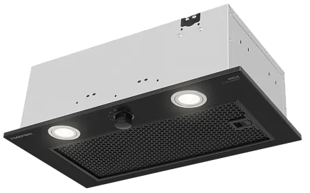 Вытяжка кухонная MEFERI INBOX52BK PUSH COMFORT, 52 см, встраиваемая, черная, производительность 950 м3/ч, 3 скорости, с утапливаемым переключателем, низкий уровень шума, режимы отвод и рециркуляция, гарантия 3 года Вытяжка кухонная MEFERI INBOX52BK PUSH COMFORT, 52 см, встраиваемая, черная, производительность 950 м3/ч, 3 скорости, с утапливаемым переключателем, низкий уровень шума, режимы отвод и рециркуляция, гарантия 3 года