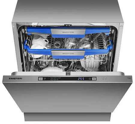 Посудомоечная машина встраиваемая MEFERI MDW6073 COMFORT (модификация 2026 года) 60 см, напольная, 14 комплектов посуды, 7 программ, 3 корзины, автооткрывание, аквастоп, луч на полу, внутренняя подсветка Посудомоечная машина встраиваемая MEFERI MDW6073 COMFORT (модификация 2026 года) 60 см, напольная, 14 комплектов посуды, 7 программ, 3 корзины, автооткрывание, аквастоп, луч на полу, внутренняя подсветка