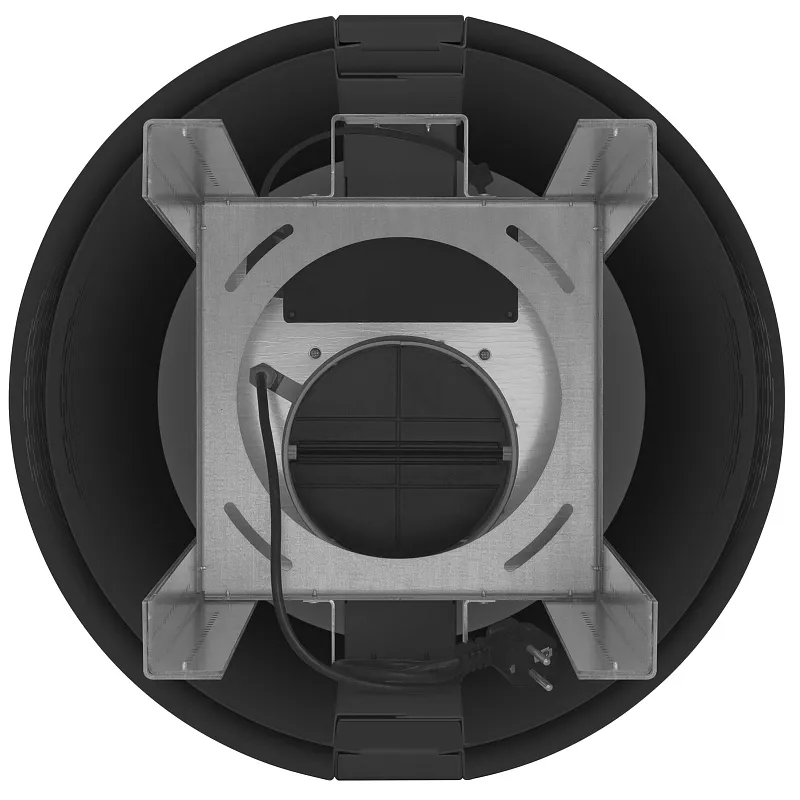 Вытяжка кухонная цилиндрическая островная MEFERI TUBE40BK ISLA COMFORT PLUS, 40 см, черная, производительность 1200 м3/ч, 5 скоростей, режимы отвод и рециркуляция, сенсорное управление, гарантия 3 года