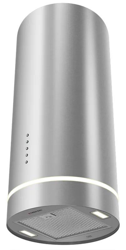 Вытяжка кухонная цилиндрическая настенная MEFERI TUBE35IX COMFORT, 35 см, серая, производительность 1200 м3/ч, 3 скорости, низкий уровень шума, режимы отвод и рециркуляция, гарантия 3 года - изображение vytyazhka_tsilindricheskaya_pristennaya_tube35ix_comfort  