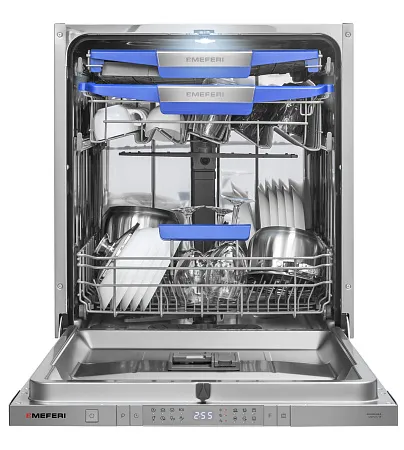 Посудомоечная машина встраиваемая с инвертором MEFERI MDW6083 COMFORT PLUS, 60 см, 14 комплектов посуды, с автооткрыванием, с аквастопом, луч на полу, внутренняя подсветка, половинная загрузка, отсрочка Посудомоечная машина встраиваемая с инвертором MEFERI MDW6083 COMFORT PLUS, 60 см, 14 комплектов посуды, с автооткрыванием, с аквастопом, луч на полу, внутренняя подсветка, половинная загрузка, отсрочка