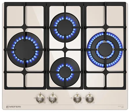 Варочная панель газовая MEFERI MGH604BG GLASS RETRO Варочная панель газовая MEFERI MGH604BG GLASS RETRO