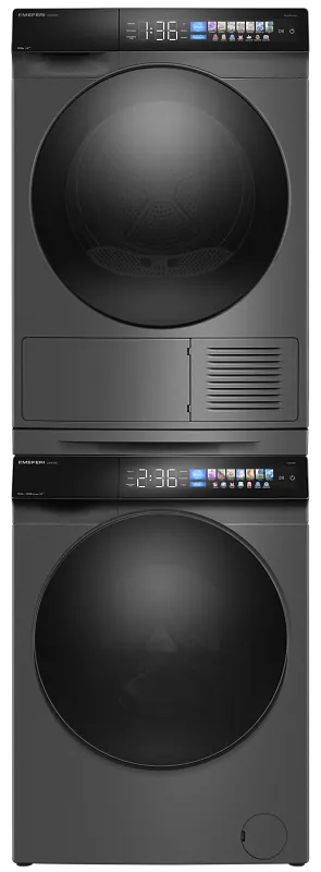 Колонна из стиральной и сушильной машин серая MEFERI MS10GR83 COMFORT - изображение kolonna_iz_stiralnoy_i_sushilnoy_mashin_seraya_ms10gr83_comfort  