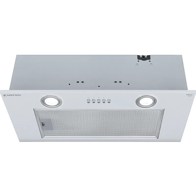 Вытяжка кухонная MEFERI INBOX60WH POWER, 60 см, встраиваемая, белая, производительность 900 м3/ч, 3 скорости, низкий уровень шума, режимы отвод и рециркуляция, гарантия 3 года