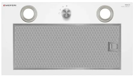 Вытяжка кухонная MEFERI INBOX52WH PUSH COMFORT, 52 см, встраиваемая, белая, производительность 950 м3/ч, 3 скорости, с утапливаемым переключателем, низкий уровень шума, режимы отвод и рециркуляция, гарантия 3 года Вытяжка кухонная MEFERI INBOX52WH PUSH COMFORT, 52 см, встраиваемая, белая, производительность 950 м3/ч, 3 скорости, с утапливаемым переключателем, низкий уровень шума, режимы отвод и рециркуляция, гарантия 3 года