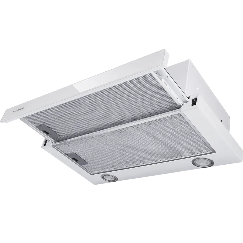 Вытяжка телескопическая кухонная MEFERI SLIDEBOX60WH GLASS ULTRA, 60 см, белая, стекло, производительность 850 м3/ч, 2 скорости, низкий уровень шума, режимы отвод и рециркуляция, гарантия 3 года - изображение vytyazhka_teleskopicheskaya_slidebox60wh_glass_ultra  
