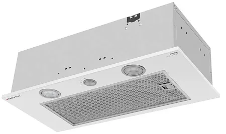 Вытяжка кухонная MEFERI INBOX60WH PUSH COMFORT, 60 см, встраиваемая, белая, производительность 950 м3/ч, 3 скорости, с утапливаемым переключателем, низкий уровень шума, режимы отвод и рециркуляция, гарантия 3 года