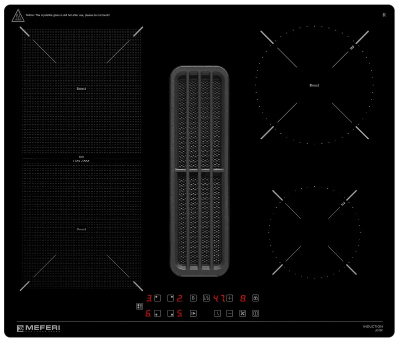 Варочная панель индукционная с вытяжкой MEFERI XSMART60BK ULTRA