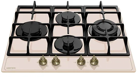 Варочная панель газовая MEFERI MGH604BG GLASS RETRO Варочная панель газовая MEFERI MGH604BG GLASS RETRO