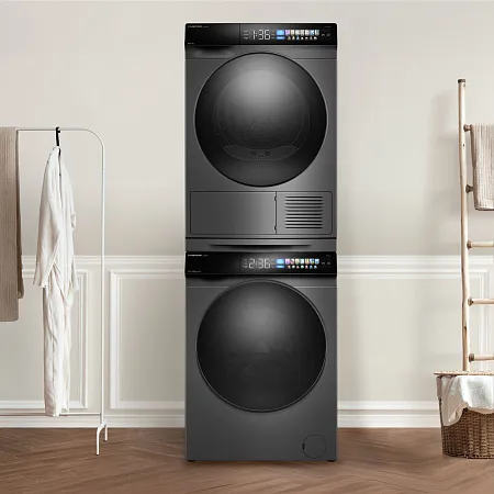 Колонна из стиральной и сушильной машин серая MEFERI MS10GR83 COMFORT Колонна из стиральной и сушильной машин серая MEFERI MS10GR83 COMFORT